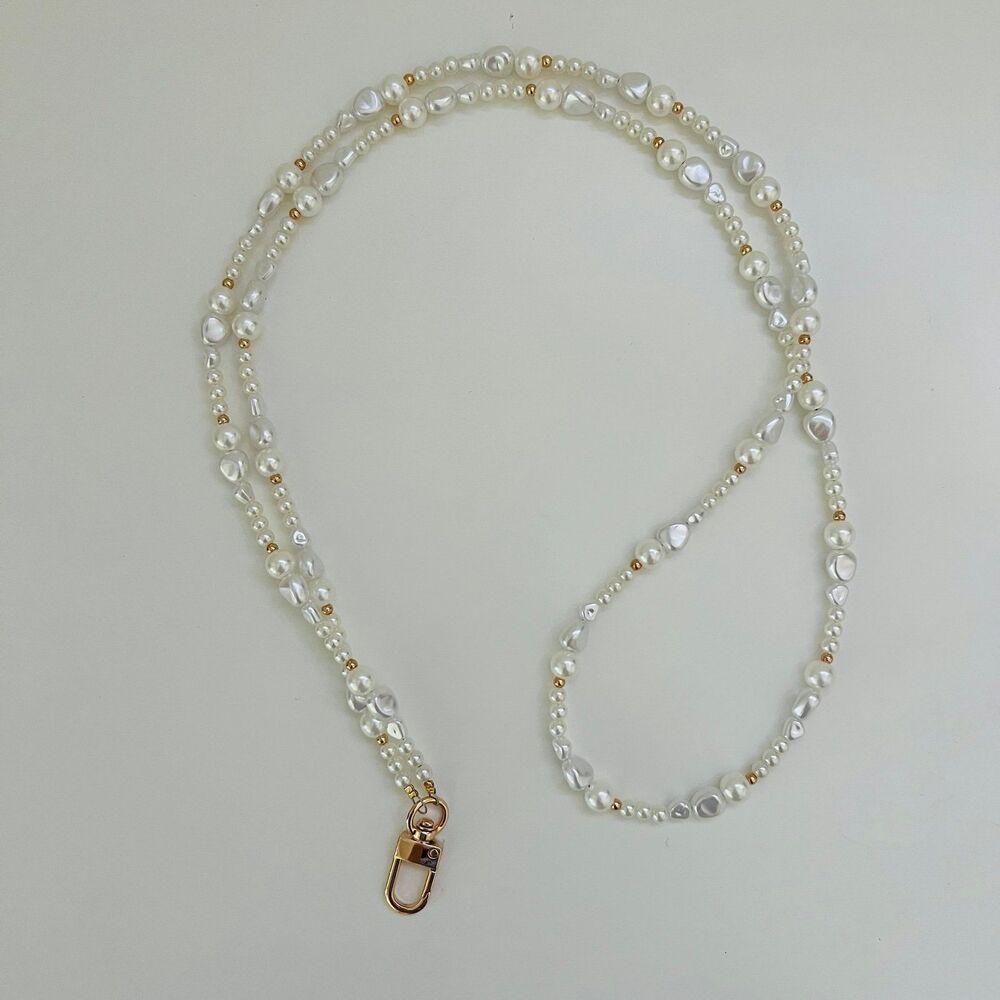 ARTIKL Faux Pearl Gold Smart Phone Strap Lanyard Chain